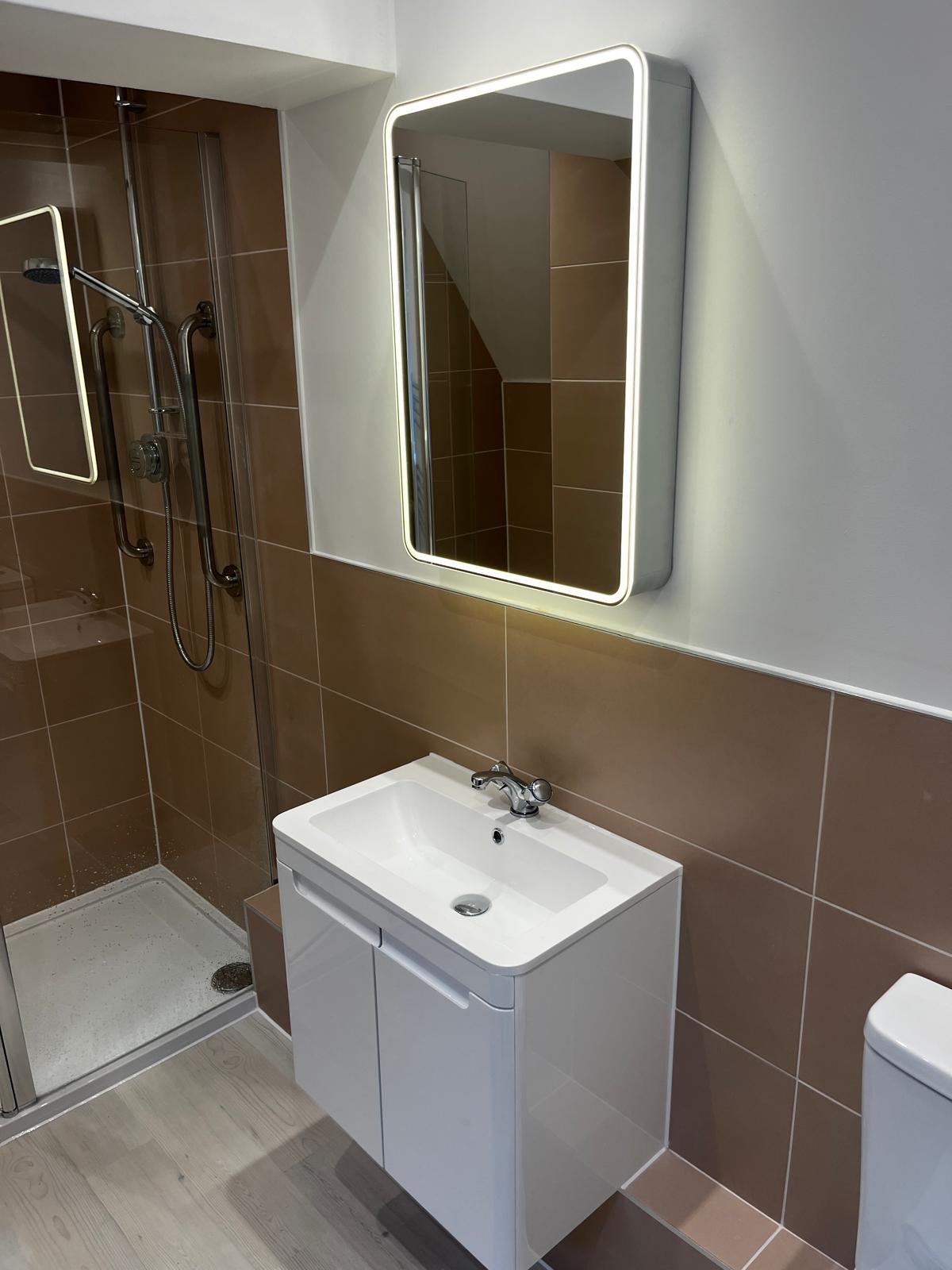 bathroom sink and mirror installation