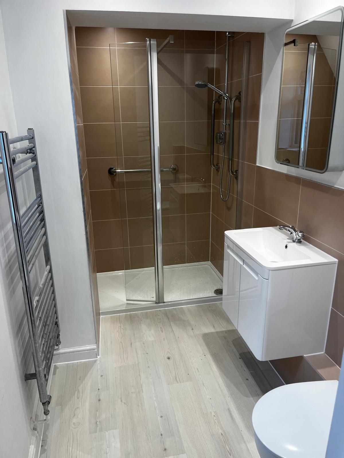 bathroom sink and shower installation