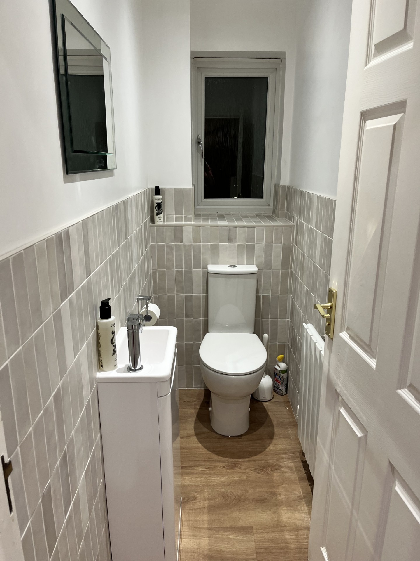 bathroom mirror and sink installation
